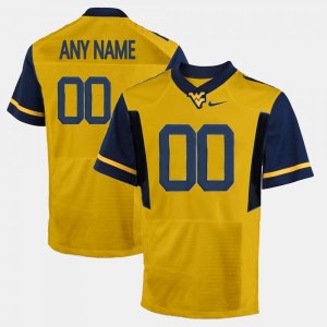 Men's West Virginia Mountaineers NCAA #00 Custom Gold Authentic Nike Limited Stitched College Football Jersey FC15I24BR